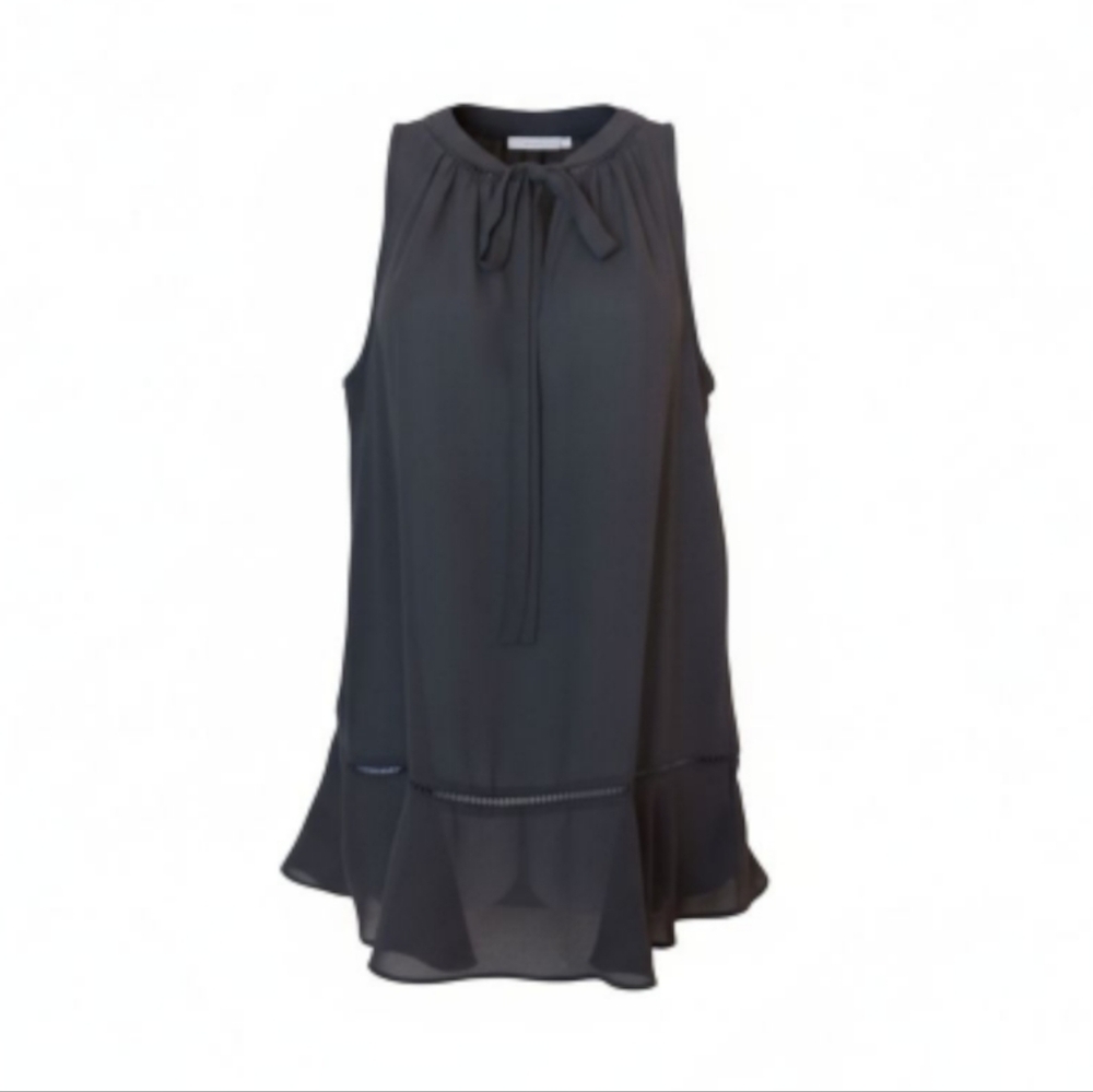 Mossimo Black Front Tie Sleeveless Blouse Size Small